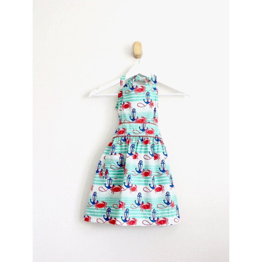 NEW! Jessie Steele Nautical Waves Crab Viola Apron Girls Child's SZ 3 & Up